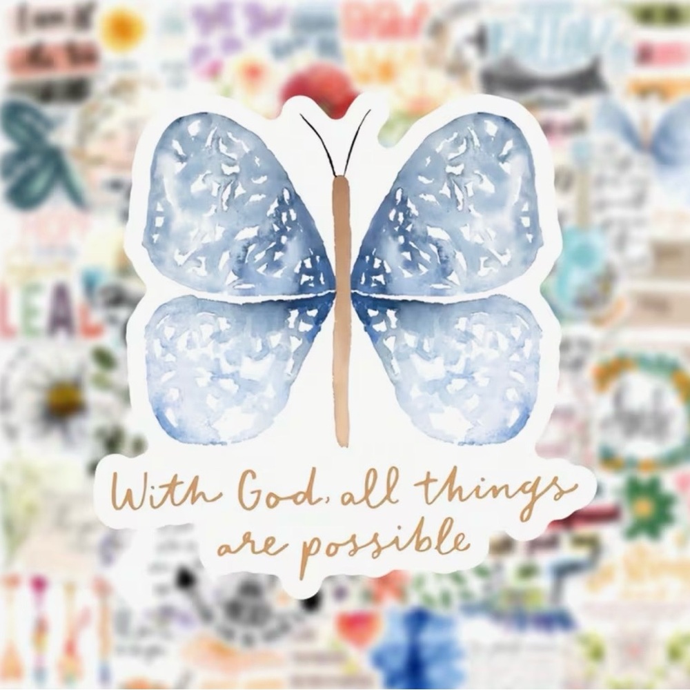 50 Inspirational Floral Faith Stickers Scripture Religious Nature - Picture 2 of 6
